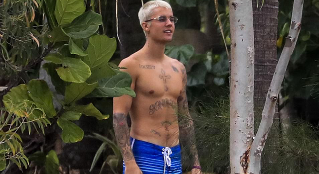 Bieber with the bird at Makepeace Island, Sunshine Coast